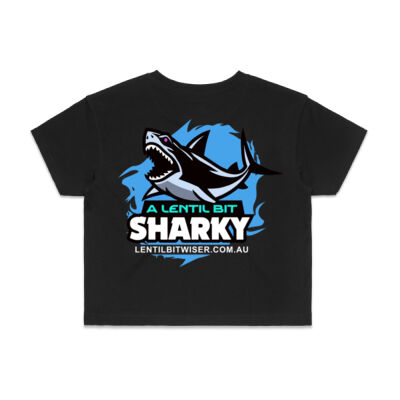 Ladies Crop T_White Text_Back_Shark Thumbnail