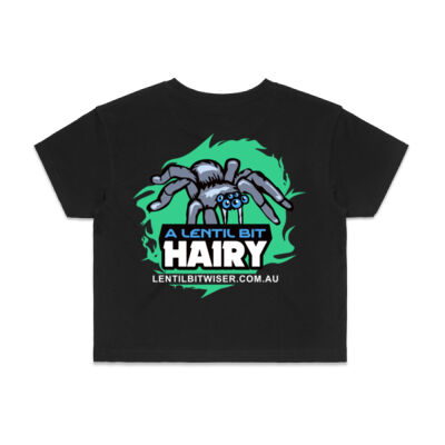 Ladies Crop T_White_Text_Back_Hairy Thumbnail