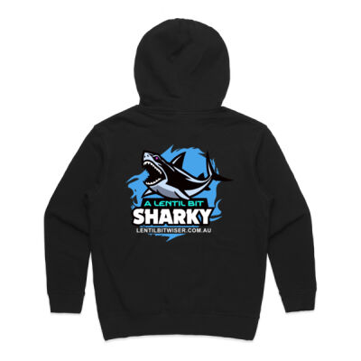 Ladies Hoodie_White_Text_Back_Sharky Thumbnail