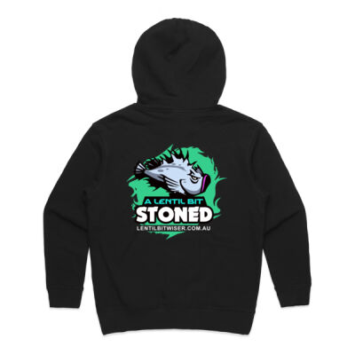 Ladies Hoodie_White_Text_Back_Stoned Thumbnail