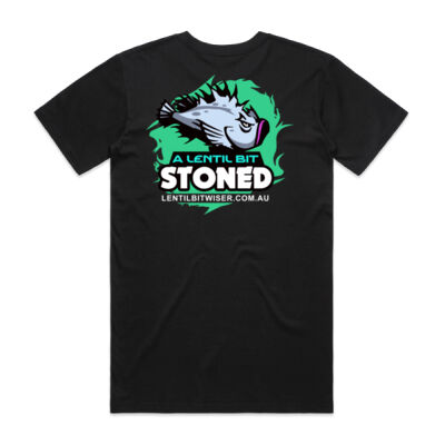 Mens Staple Tee_White_Text_Back_Stoned Thumbnail