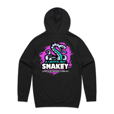 Mens Hoodie White_Text_Back_Snake Thumbnail