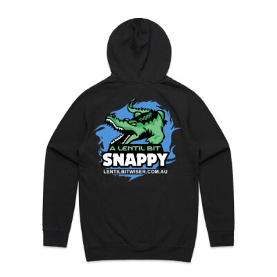 Mens Hoodie White_Text_Back_Snappy Thumbnail