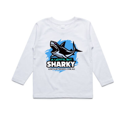 Youth LongSleeve T_Black Text_Front_Sharky Thumbnail