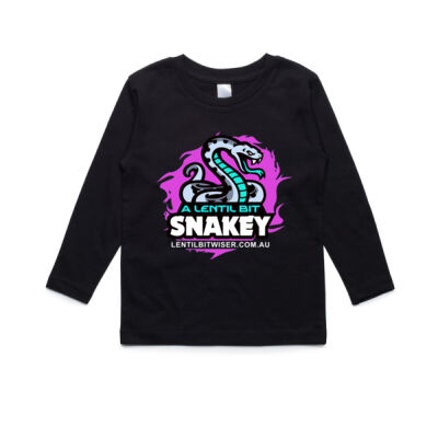 Youth LongSleeve T_White Text_Front_Snakey Thumbnail