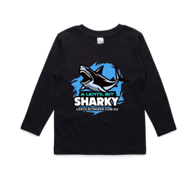 Youth LongSleeve T_White Text_Front_Sharky Thumbnail