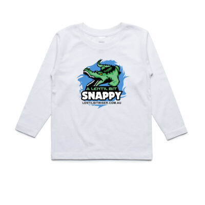 Kids LongSleeve Tee_Black Text_Back_Snappy Thumbnail