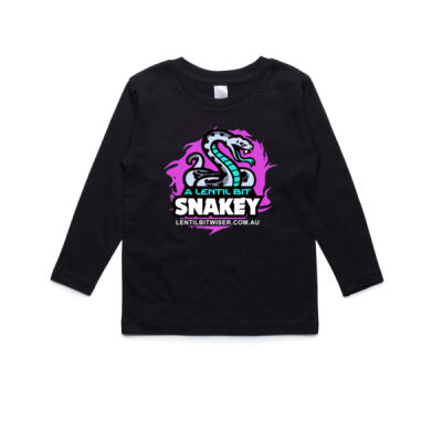 Kids LongSleeve Tee_White Text_Back_Snakey Thumbnail