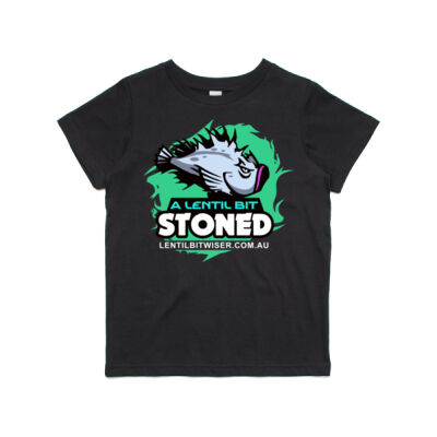 Kids Premium Tee_White Text_Front_Stoned Thumbnail