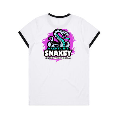 Ladies Ringer T_Black Text_Back_Snakey Thumbnail