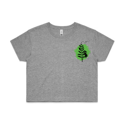 Ladies Crop T - Grey Marl (US Front logo) Thumbnail