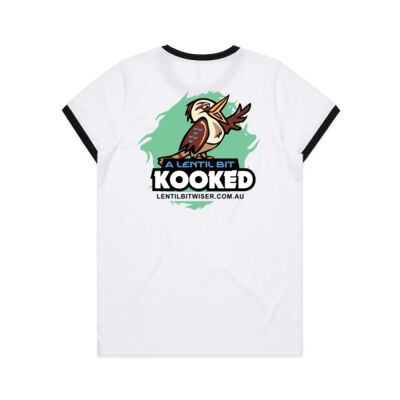 Ladies Ringer T_Black Text_Back_Kooked Thumbnail